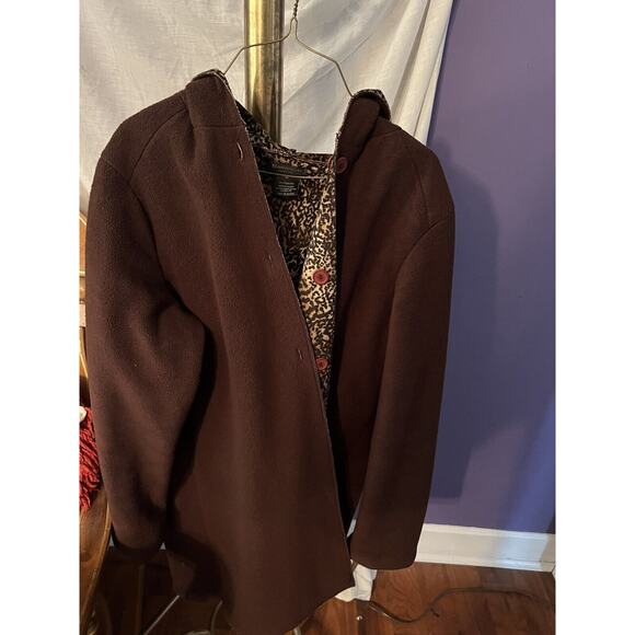 BARRAGE Petite Reversible Cheetah Peacoat Size PM - Picture 3 of 4